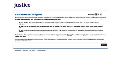 Case tracker – Justice UK.